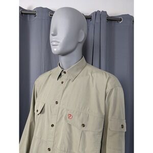 Fjallraven Singi Trekking Shirt Mens 2XL Tan Outdoors‎ Hiking Camping Gorp